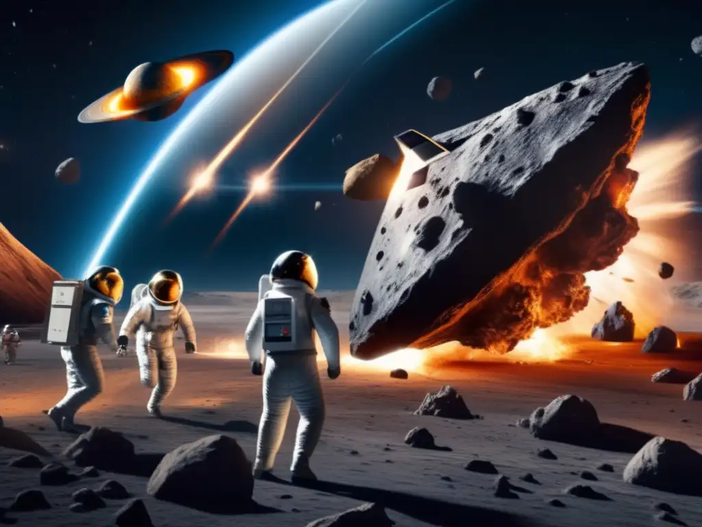 Eerie sounds of clashing metal and the harsh reality of space collide in this photorealistic depiction of a spacecraft smashing into an asteroid in the background