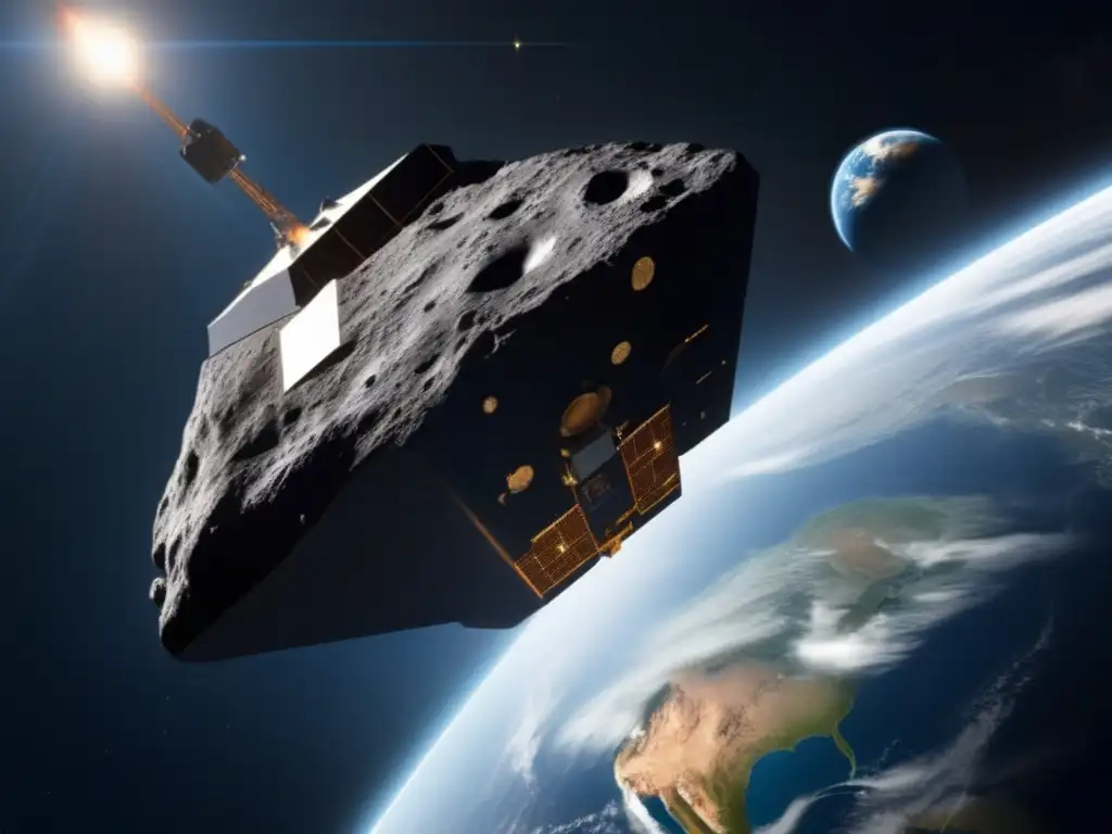 A wedding proposal - The 2012 DA14 spacecraft gets up close and personal with Earth in this detailed photorealistic image