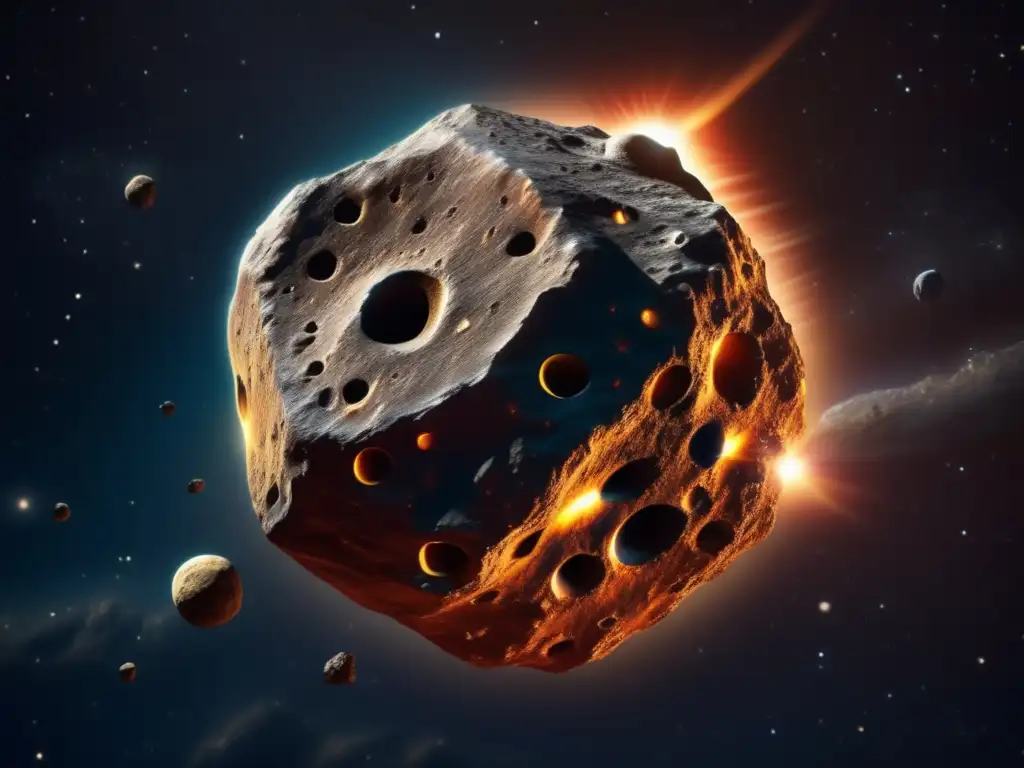 An impressive photorealistic depiction of an ancient asteroid as it swirls through space