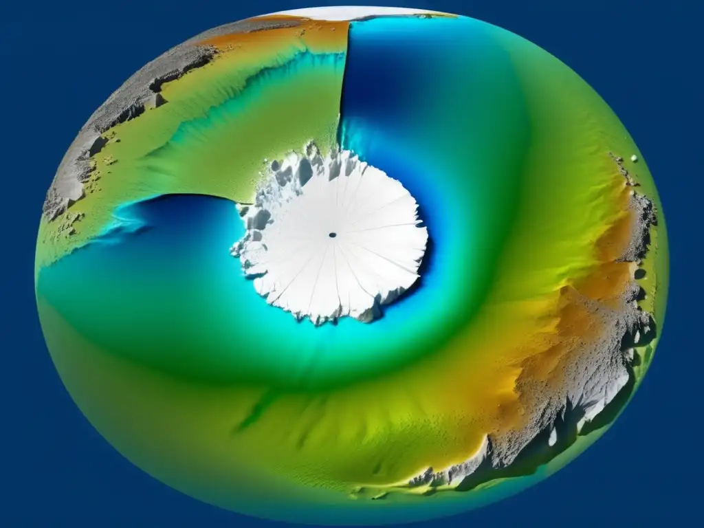 Large view of the Antarctic geology reveals a series of massive craters, each a record of ancient asteroid strikes