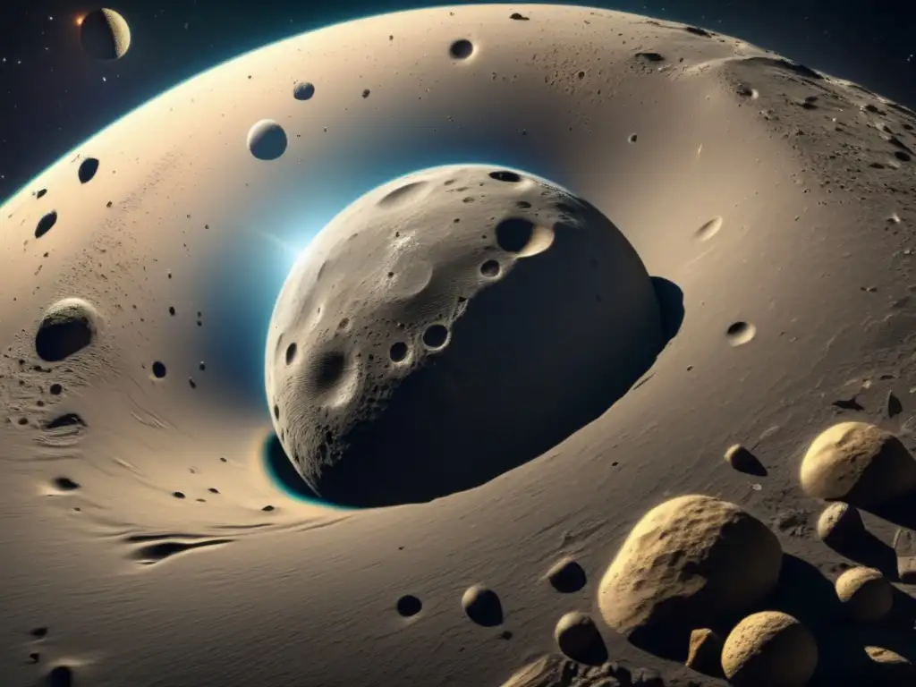 An astonishing detail of the asteroid Apophis, in which the unique texture is prominently depicted