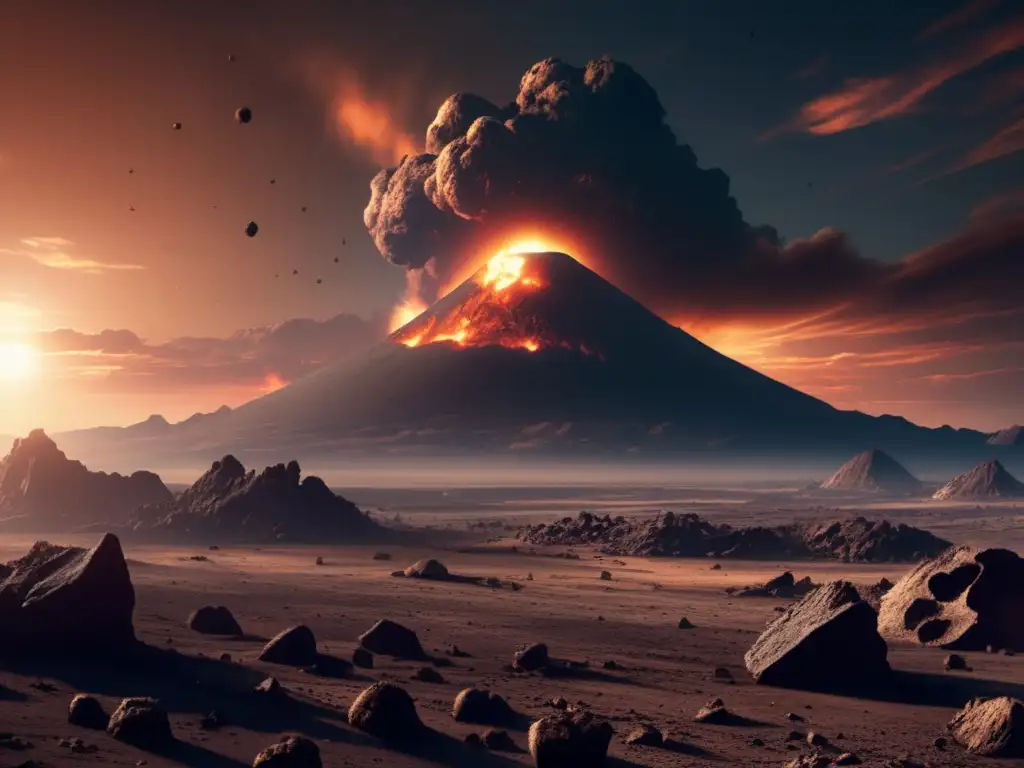 The calamitous aftermath of an asteroid impact event, captured in photorealistic glory