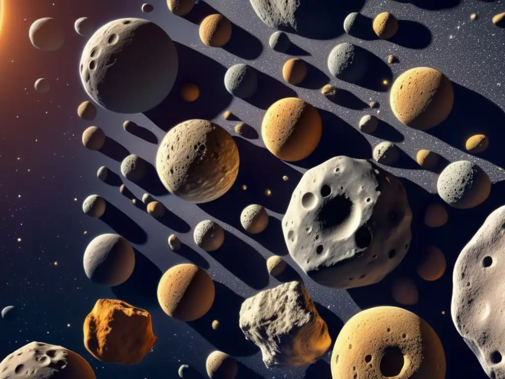 A stunning photo-realistic depiction of the asteroid belt, with Bellona's intricate surface details on full display
