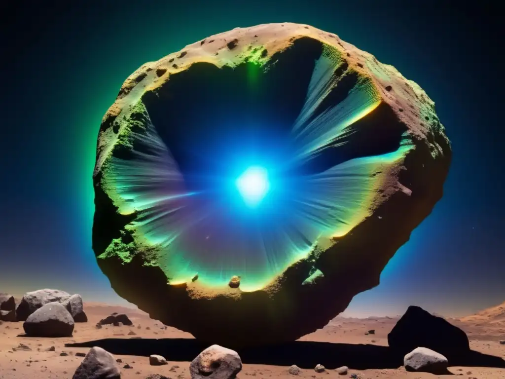 A striking close-up photograph of Asteroid Capys, brilliantly showcasing its unique jagged shape and colorful rocky surfaces