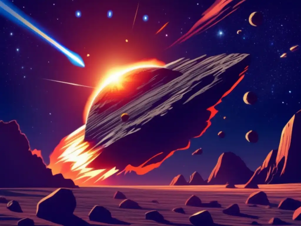 Asteroid crash causes catastrophic extinction event on Earth, as a rare sun illuminates the collision's path and the small, isolated planet's fate