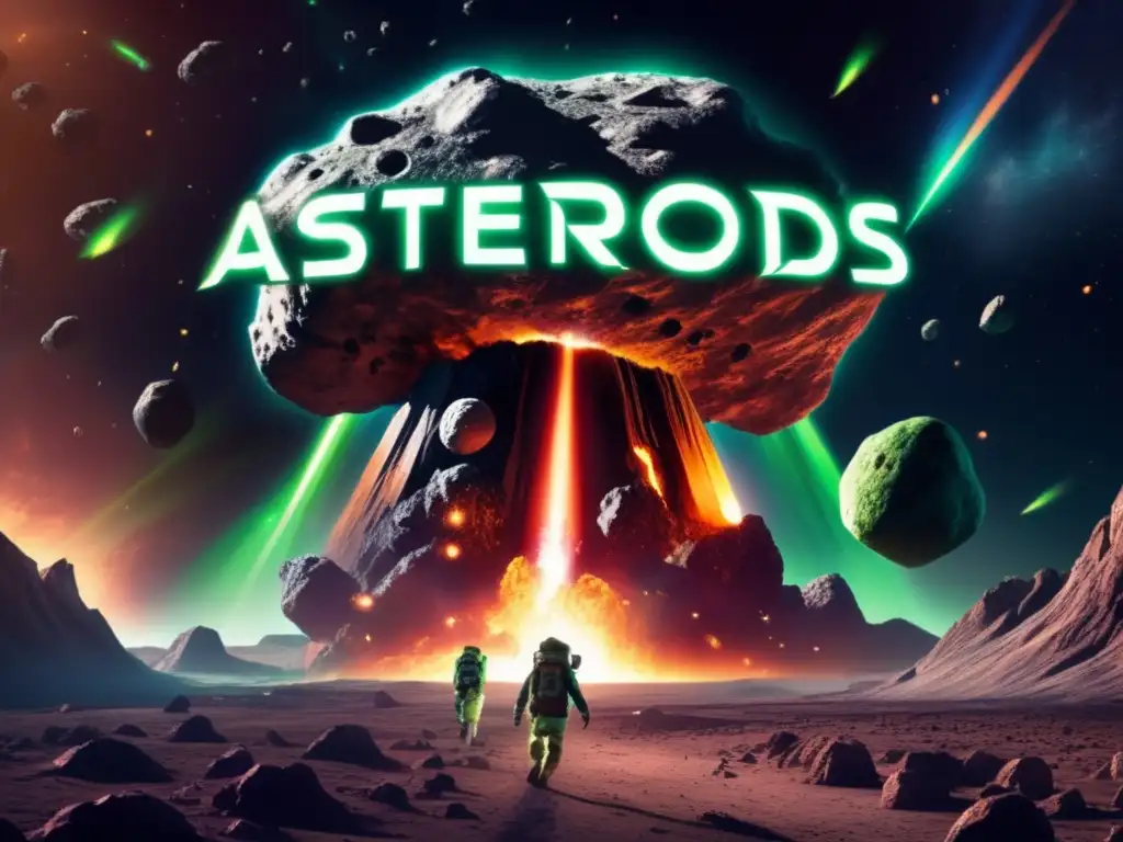 A massive asteroid, with glowing green eyes, hurtles through the sky towards unsuspecting earthlings