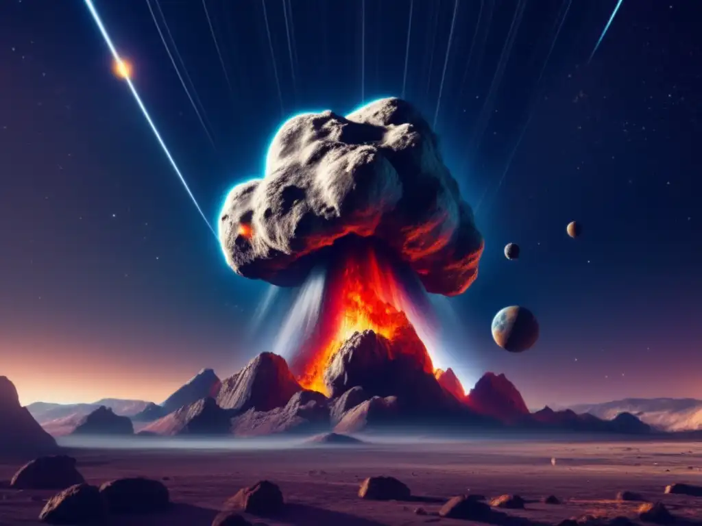 A colossal asteroid hurtles towards planet Earth, painting the sky with an ominous hue as humanity braces for impact