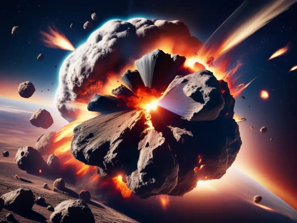 A haunting close-up of an asteroid's violent collision with Earth, causing devastating fires and explosions