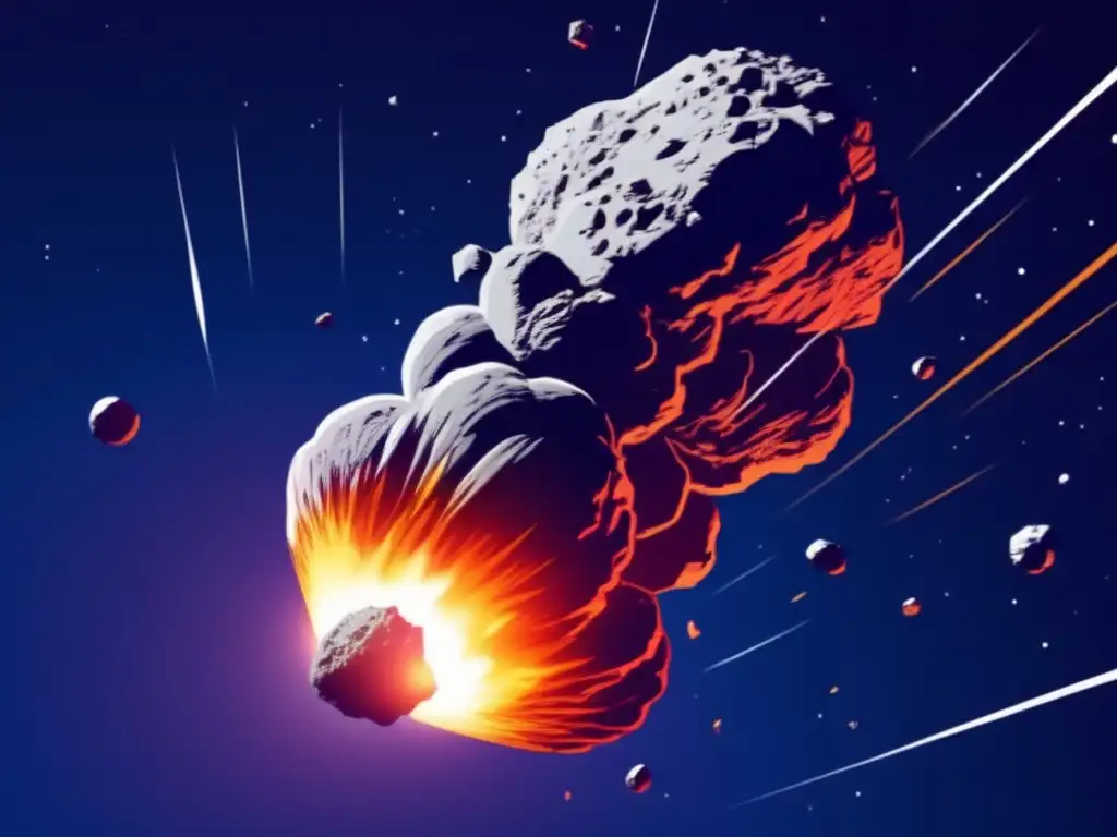 A 2D depiction of an asteroid collision explodes into a violent crisis on Earth