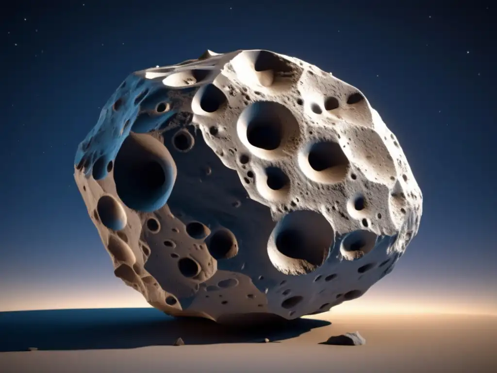 A stunning 3D model of asteroid Daedalus, viewed from above in the vast blackness of space