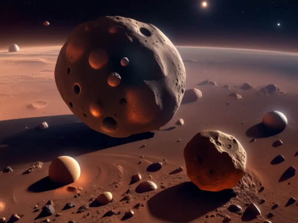 A stunning photorealistic image of asteroid Deiphobus in orbit around Mars