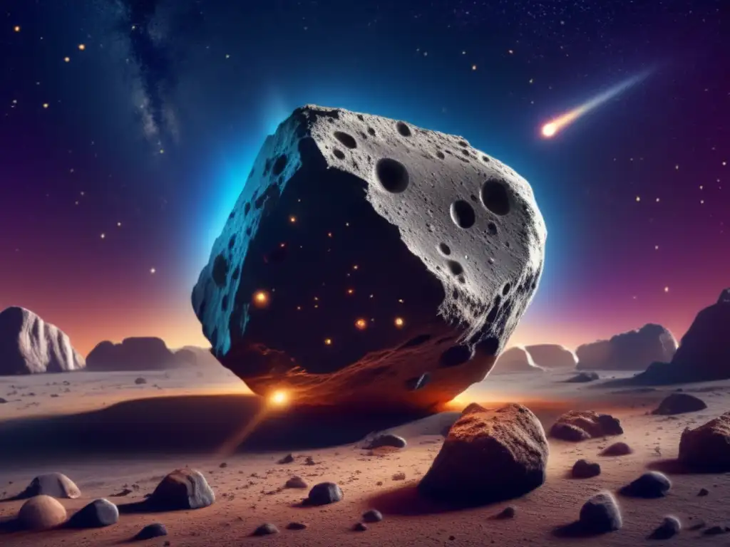 Discover the deep, mysterious world of asteroids in this stunning photographeric representation