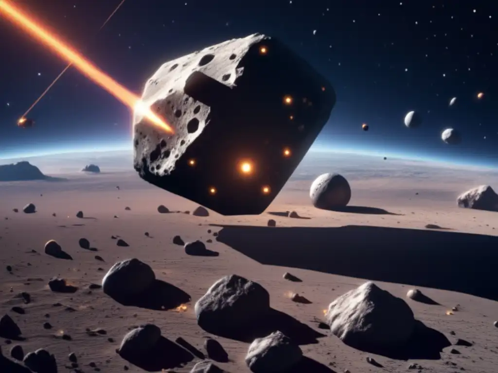 A stunning photorealistic image of an asteroid detection system in space