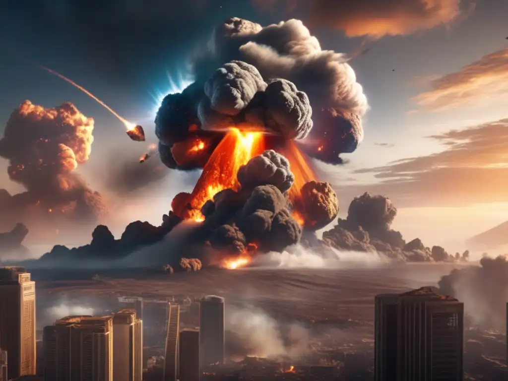 A catastrophic event: Asteroid collision leaves Earth scorched, smoke billowing, destruction reigns