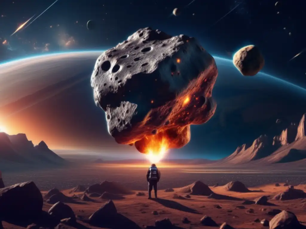 An awe-inspiring sight: A gargantuan asteroid, hovering majestically in front of a breathtaking view of our beloved Earth