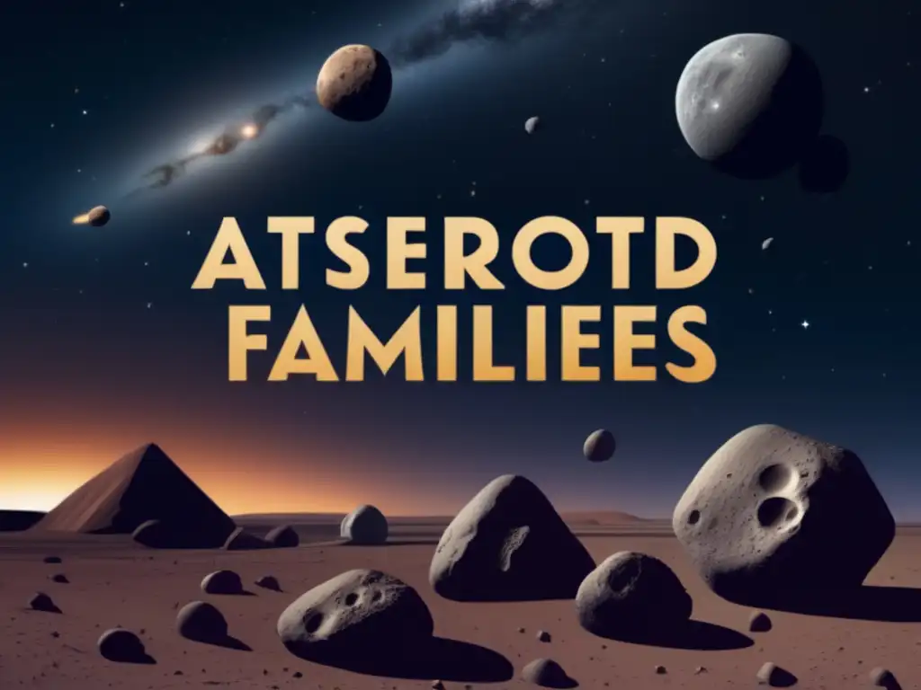 Diverse asteroid families sculpted in meticulous detail, mirror the celestial puzzle of our solar system
