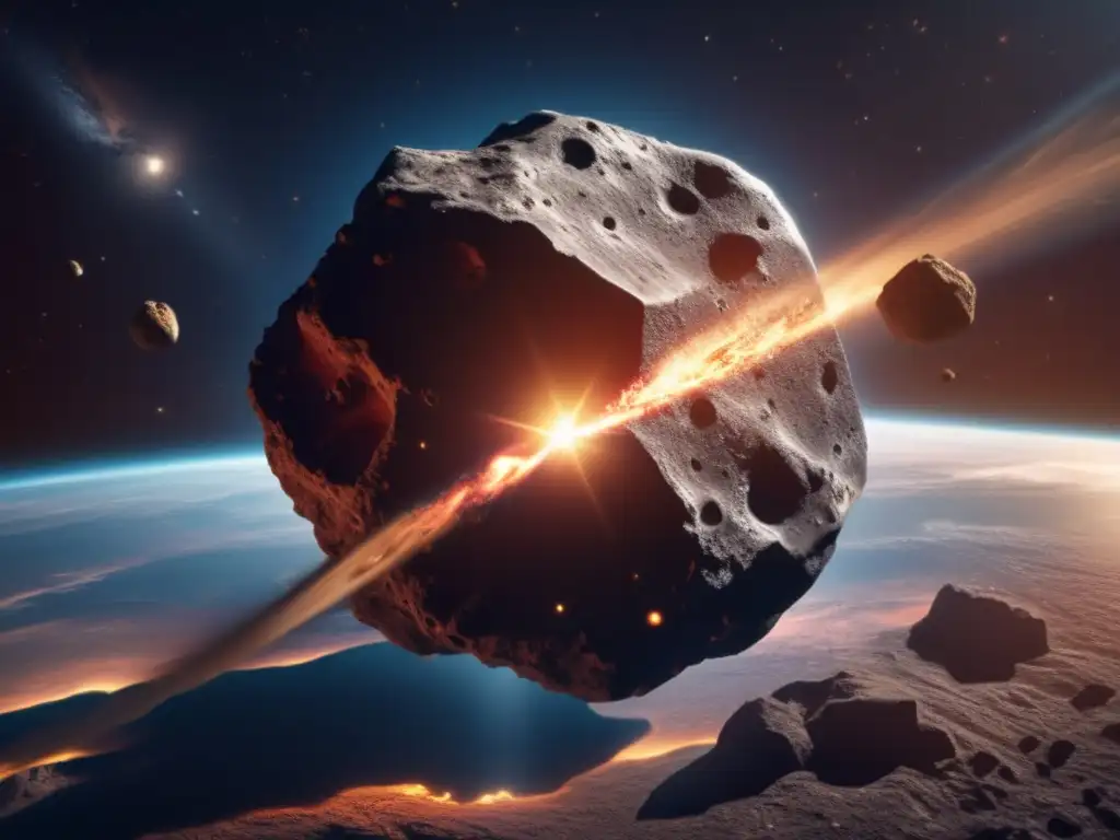 Earth is dwarfed by a colossal asteroid as it hurtles towards its doom