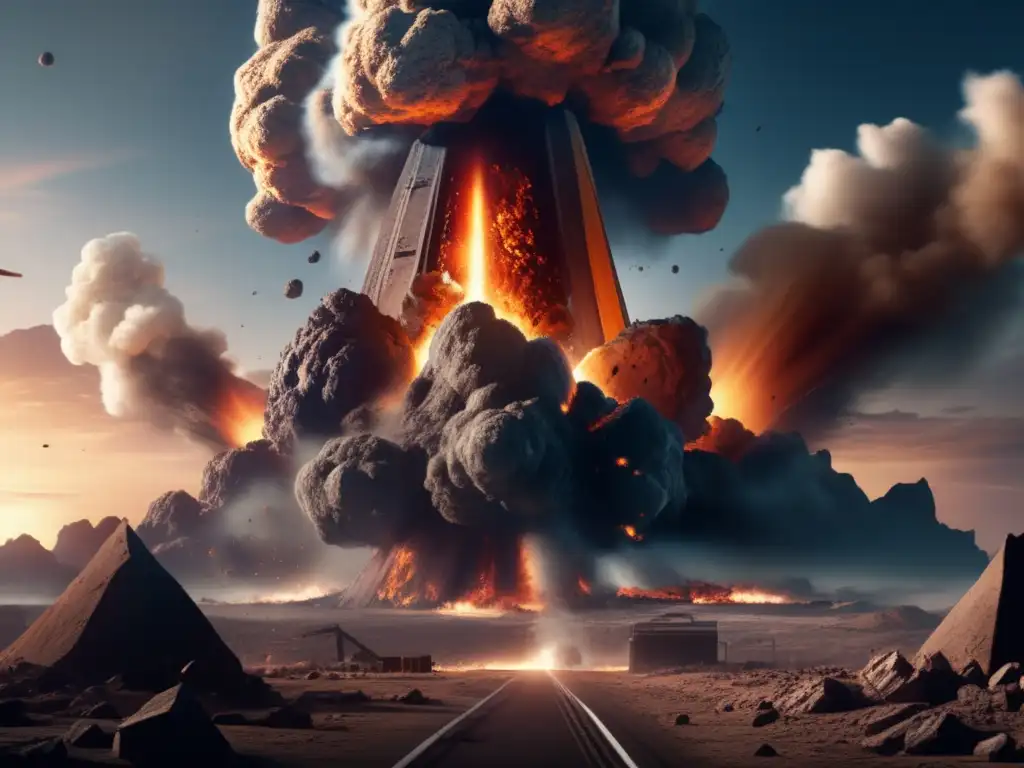 The aftermath of a devastating asteroid impact on Earth is depicted in this artistically rendered photorealistic image