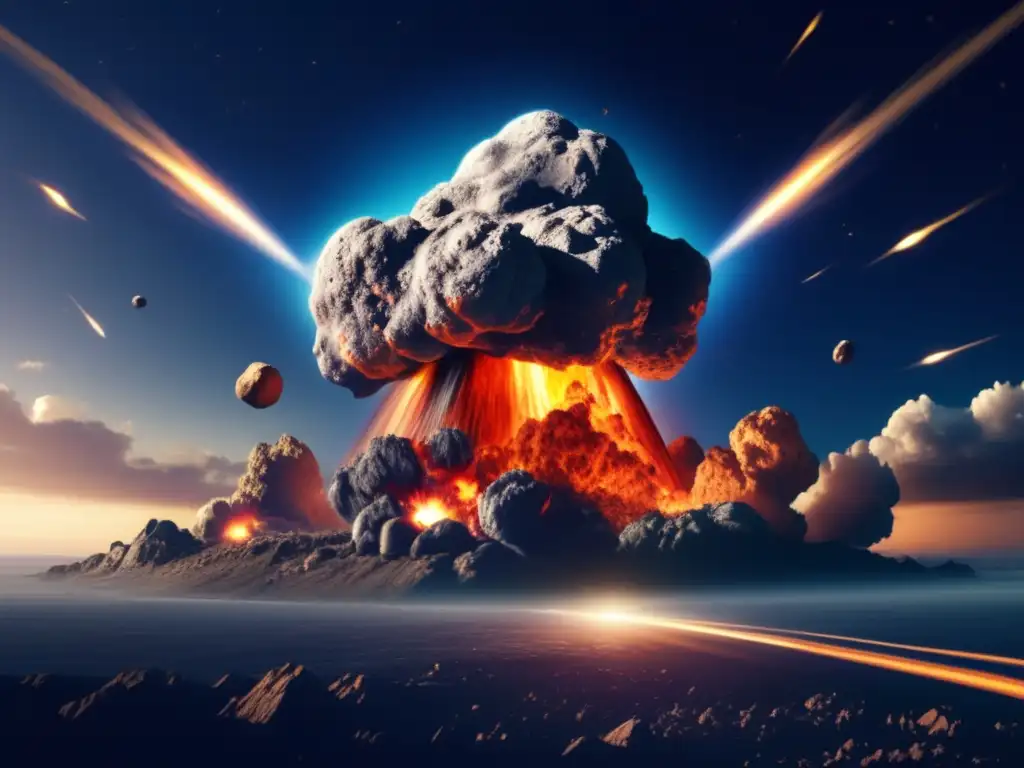 The impact of a rogue asteroid on Earth, sensitively captured in photorealistic detail
