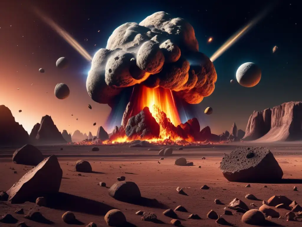 The devastating aftermath of an asteroid strike on a planet, captured in pristine detail
