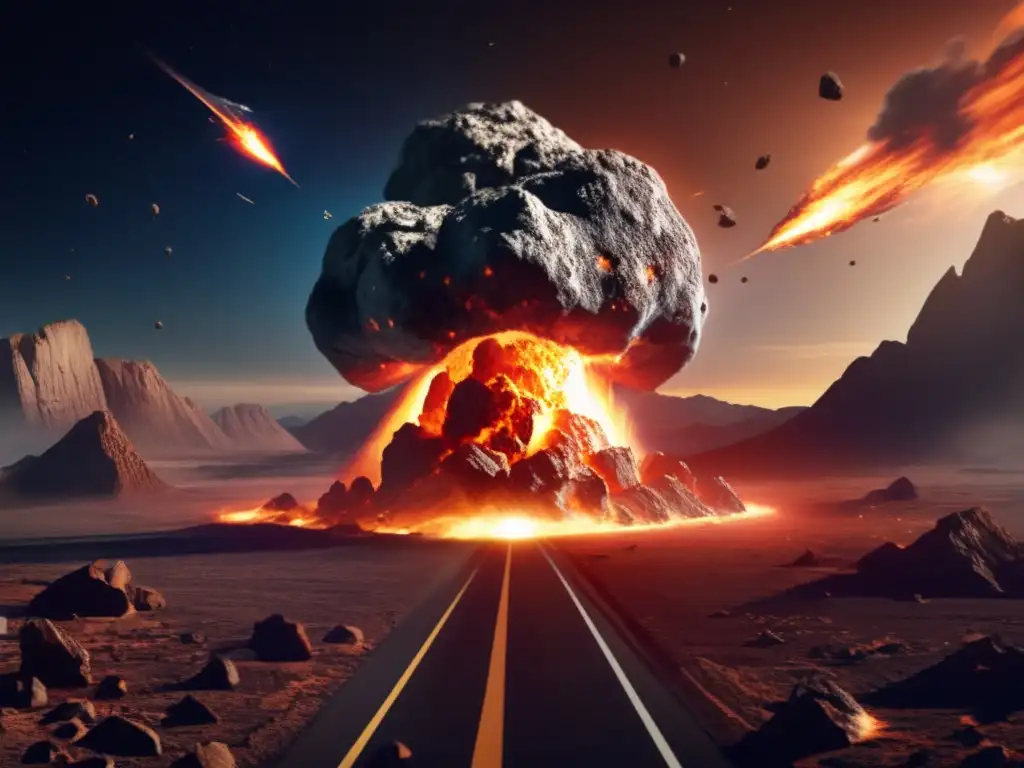 An impending doom awaits, as this photorealistic depiction of an asteroid impact reveals the catastrophic collision course with Earth