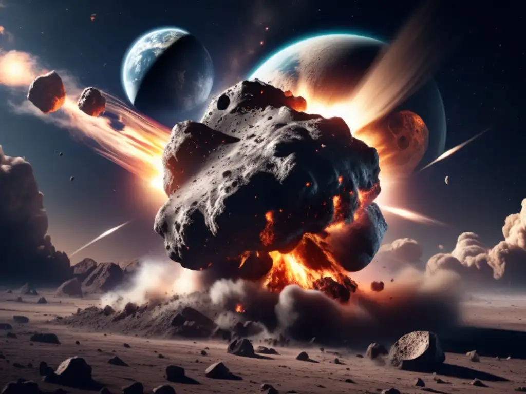 Annihilating impact of an asteroid poised to strike Earth in slow motion, captured in stunning photorealism