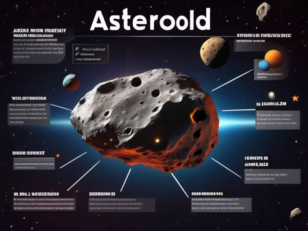 A stunning photorealistic depiction of an asteroid, illuminated against the inky darkness of space