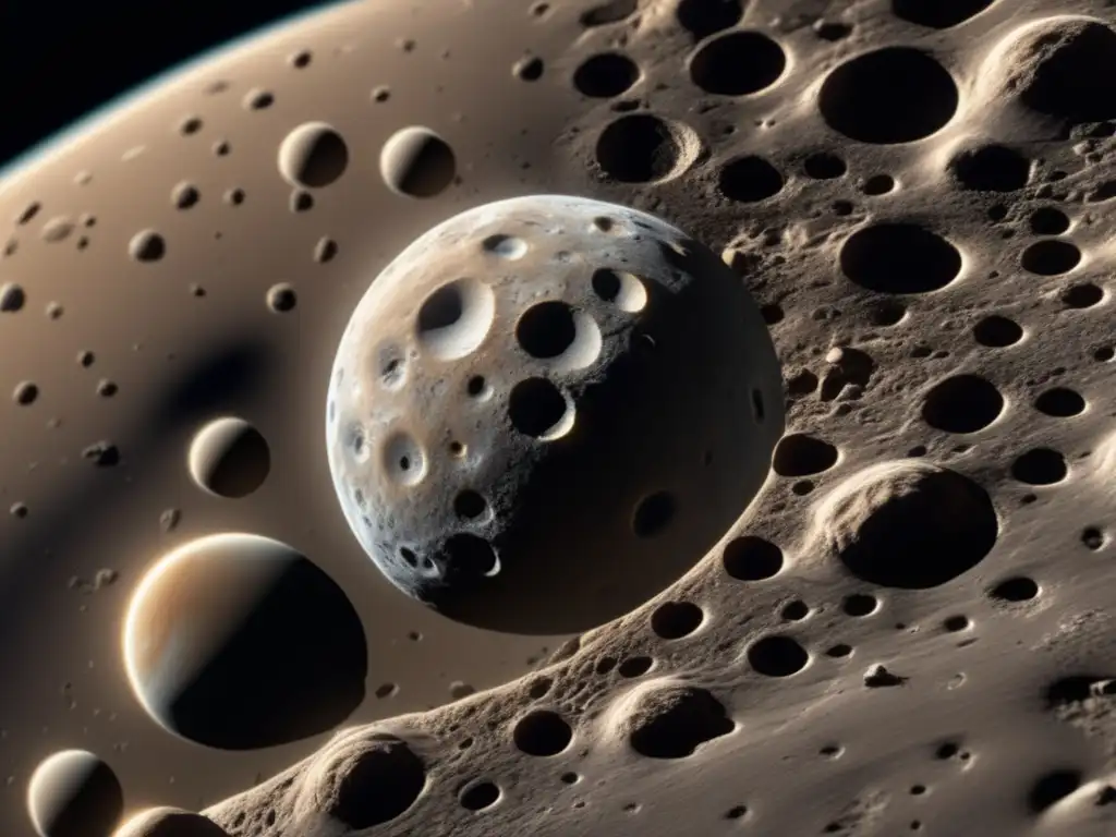 A photorealistic image of a closeup of the asteroid surface that unveils the origin of 'Leto', a moon of Jupiter known as Apollo and Artemis' mother