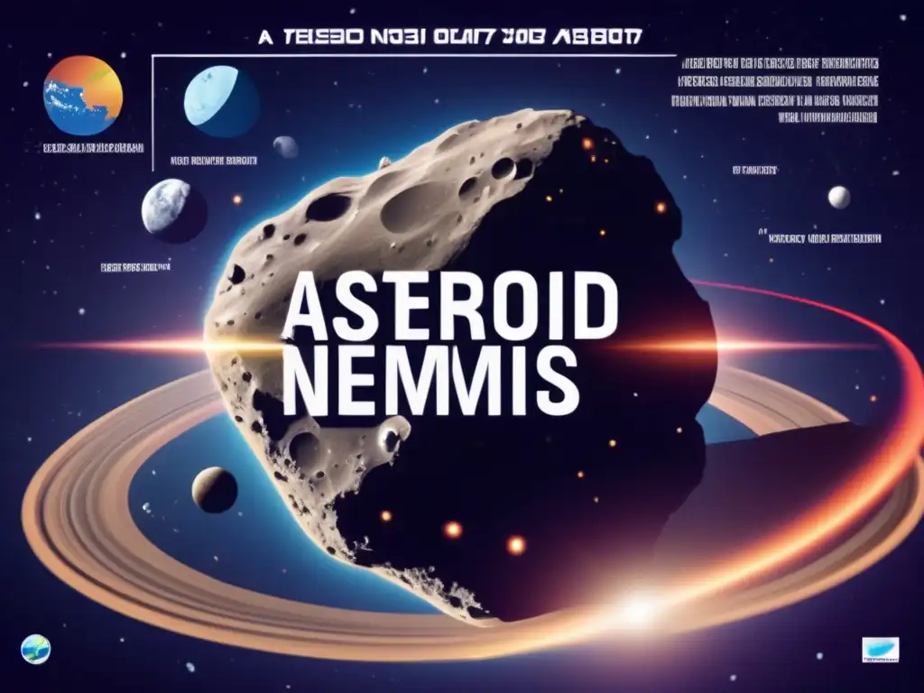 Asteroid Nemesis orbits Earth in this detailed, photorealistic image