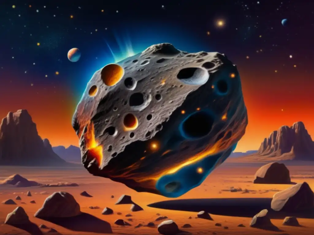 Dash: 'A photorealistic painting of Asteroid Neoptolemus, symbolizing its historical significance in scientific research and exploration