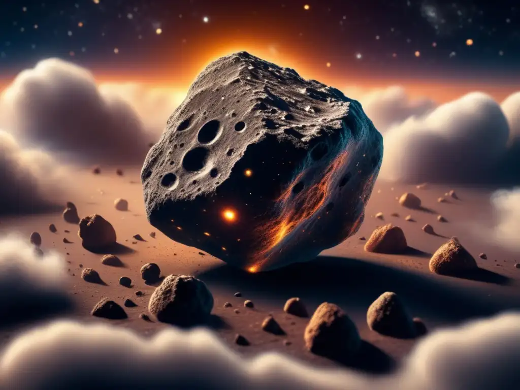 A photorealistic image of Asteroid Palinurus in space
