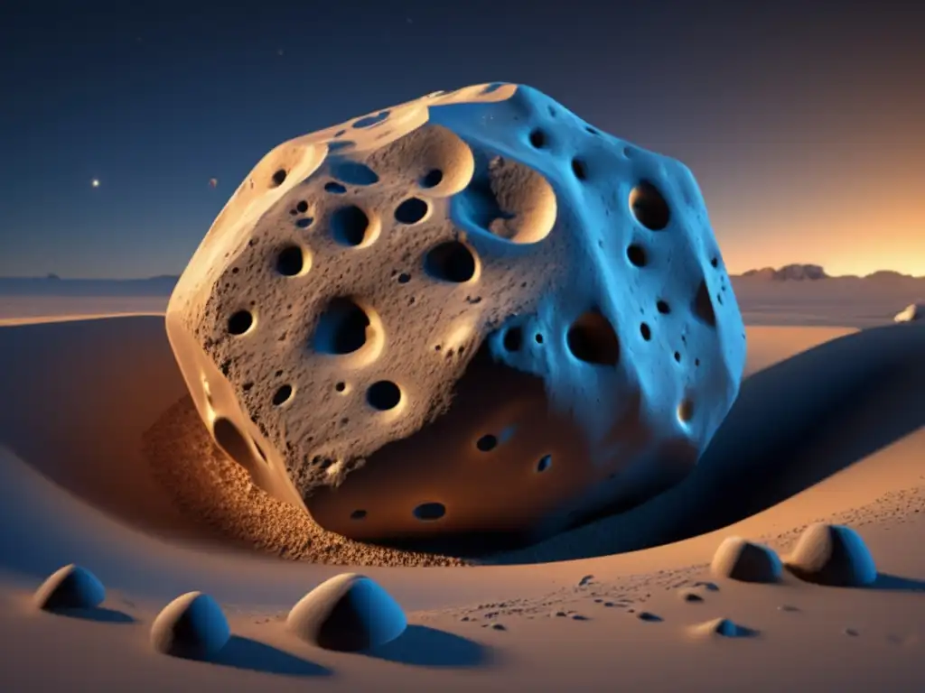A breathtakingly detailed 3D model of Asteroid Pylaemenes, where proud surface formations stand out in photorealistic lighting
