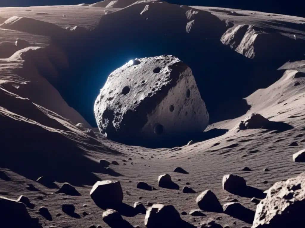 A stunning close-up of asteroid Ryugu from afar, revealing its rugged terrain and vast landscape