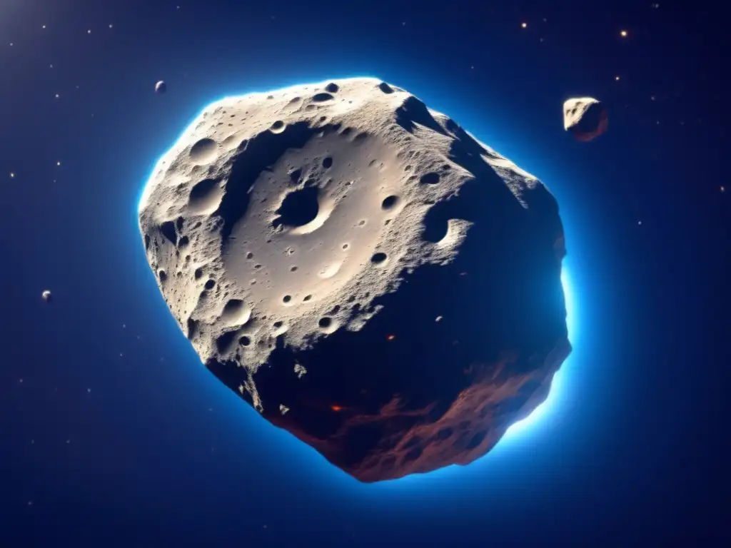 A stunning closeup of an enormous asteroid, in mid-rotation through the cosmos