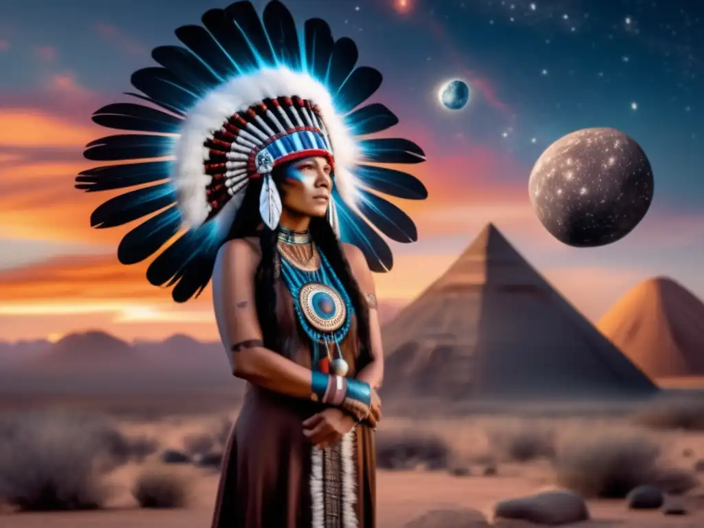 Dash: A Native American tribesman in traditional headdress and gown holds an asteroid in hand