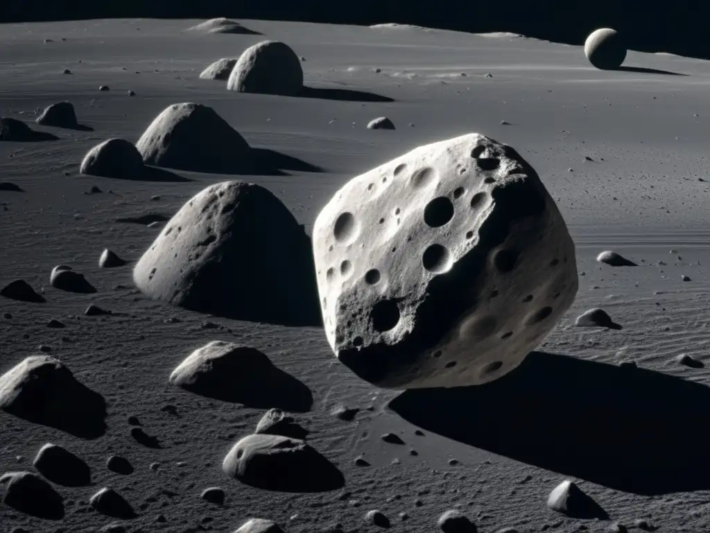 High-resolution closeup of Asteroid 243 Ida and its Moon Dactyl, photographed by Voyager 2 space probe