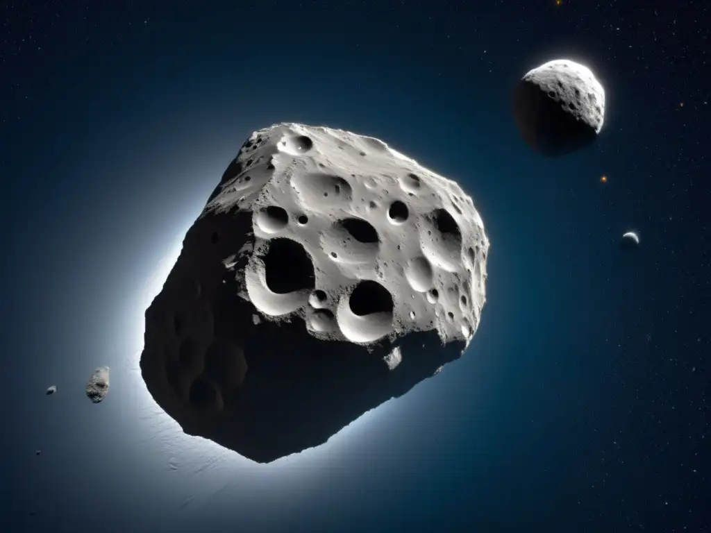A stunning close-up of asteroid 1950 DA, revealing its intricate details through high-resolution sensors