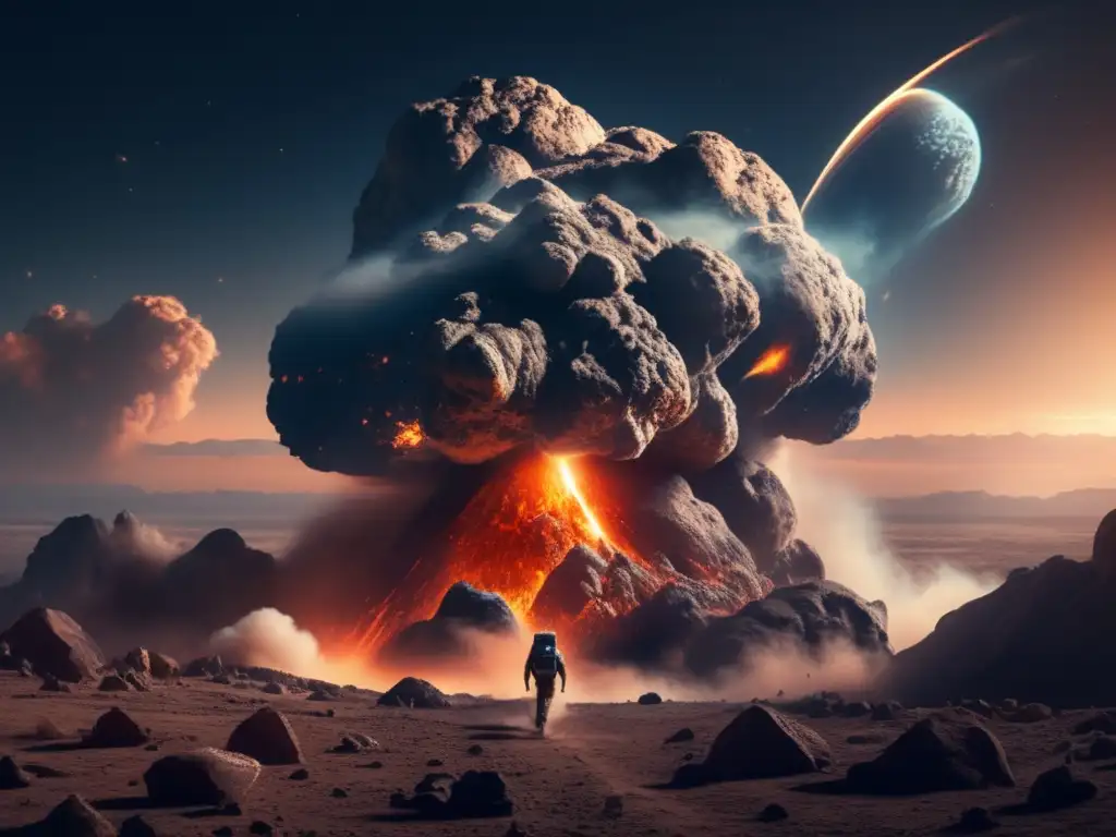 A massive asteroid hurtles towards Earth, bursting with flames and smoke, a catastrophic event that could end life as we know it