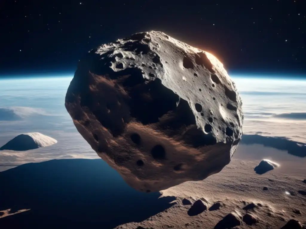 A breathtaking close-up of an asteroid approaching Earth