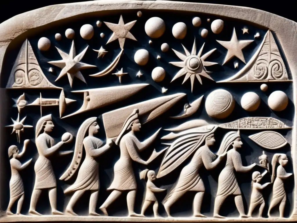 The celestial event depicted in this ancient stone carving captures the essence of a long-forgotten civilization's beliefs