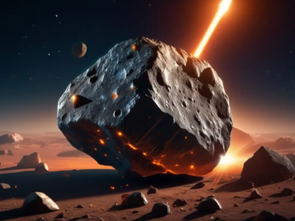 Discover the mesmerizing beauty of an asteroid up close in this photorealistic image