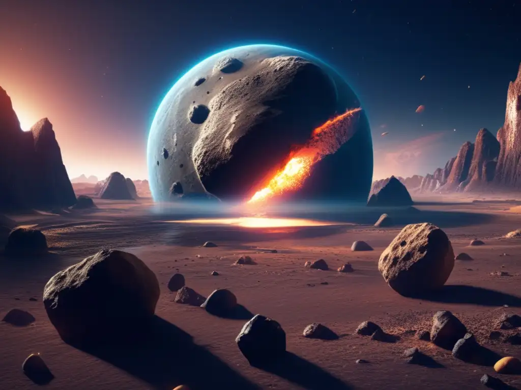 An 8k ultradetailed photorealistic image captured the devastating impact of an asteroid on Earth