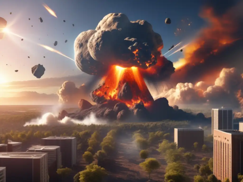 A bleak, post-apocalyptic world: Earth collides with a massive asteroid, causing widespread destruction and catastrophic consequences