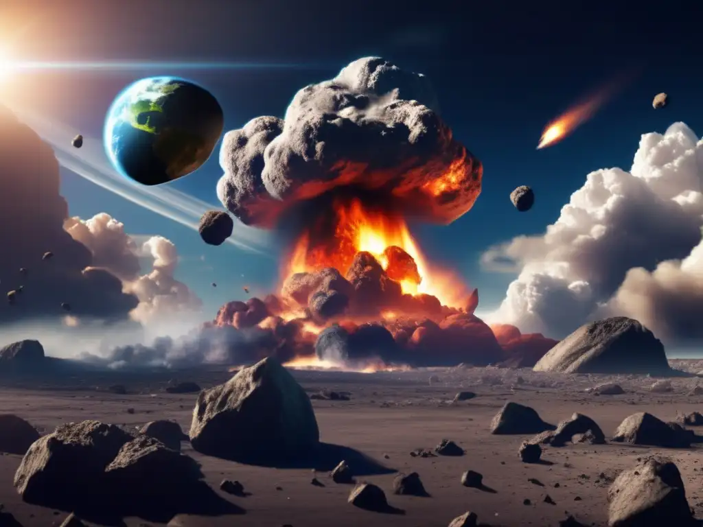 A catastrophic asteroid collision with Earth, as seen from space