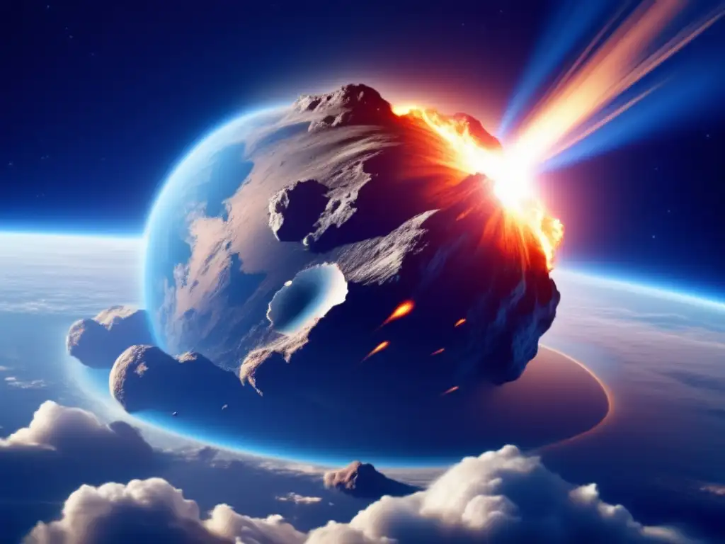 An ALT text describing 'Asteroid collision with Earth' shows a photorealistic image of a translucent blue asteroid colliding with Earth