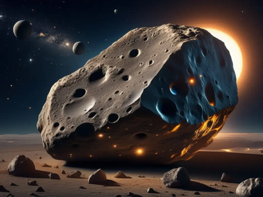 A breathtaking photorealistic image showcases the delicate and intricate details of an asteroidoid asteroidoid