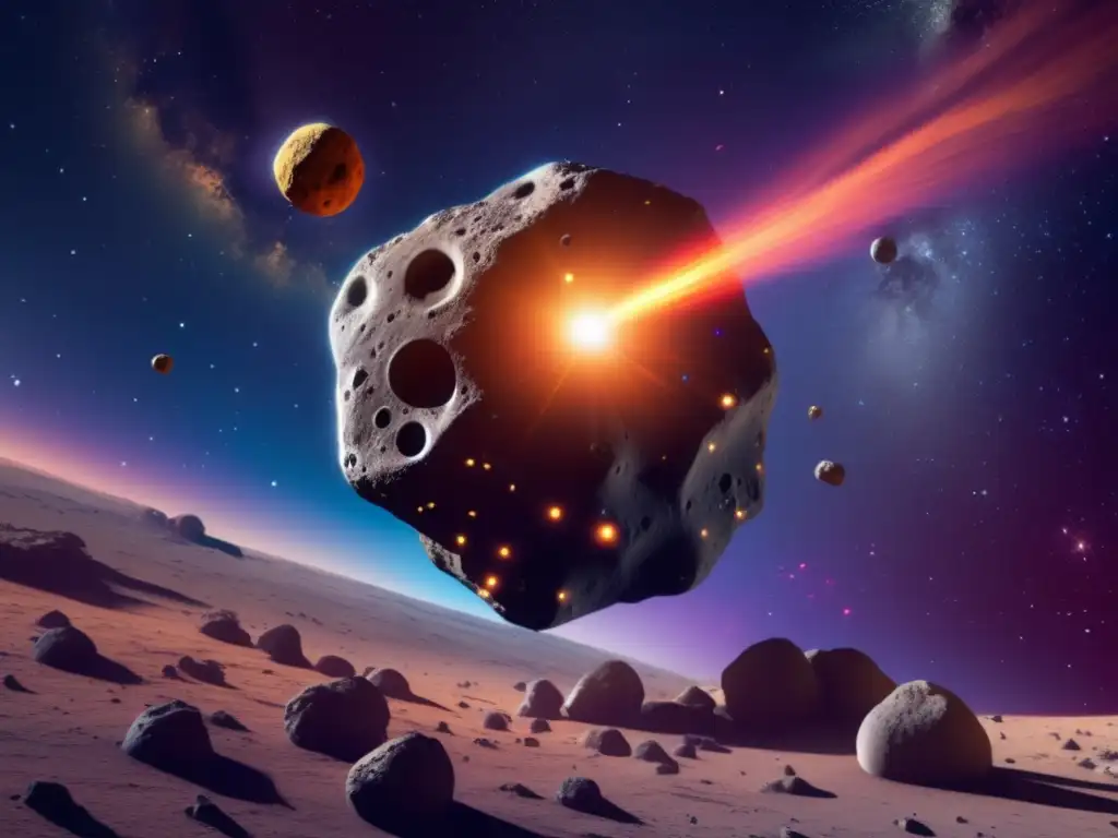 Explore the mysteries of the universe through this stunning 3D model of an asteroid, brimming with craters, marks, and textures