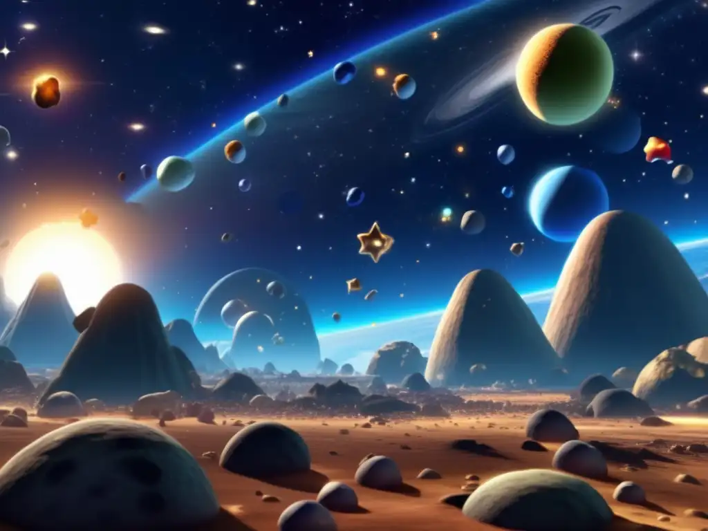 An immersive view of Super Mario Galaxy's Asteroid Field, filled with diverse asteroids and planets