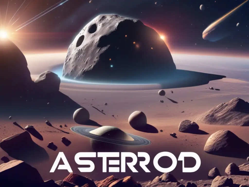 A stunning photograph captures a massive asteroid in the midst of a bustling spaceship