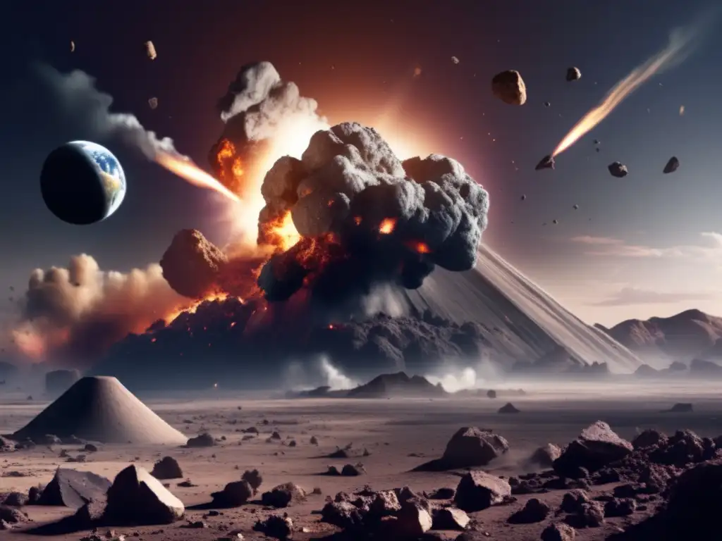 A devastating asteroid impact has occurred, causing widespread destruction on Earth